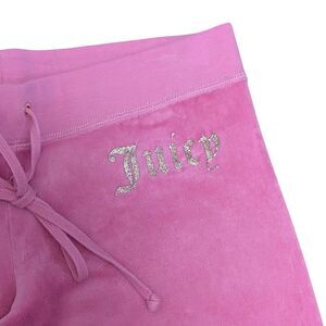 Juicy Couture iconic terry track suit bottoms logo size Large pink Y2K comfy